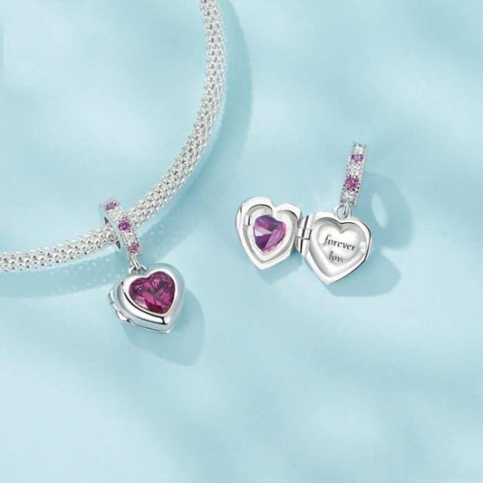 S925 Sterling Silber Permanent Love Herz Anhänger DIY Perlen – Bild 4