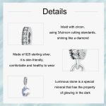 S925 Sterling Silber leuchtende süße Mondkatze DIY Anhänger Perlen – Bild 4