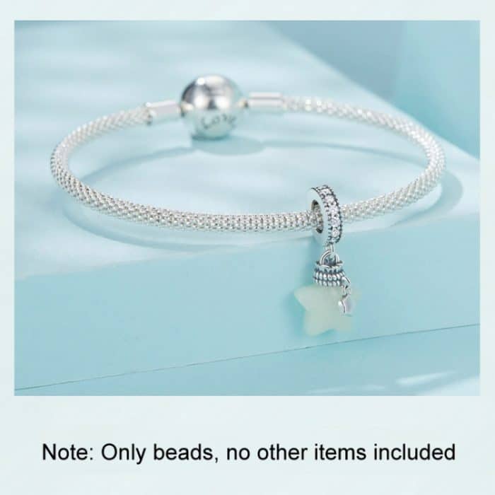 S925 Sterling Silber Leuchtender Stein Stern Wunschflasche DIY Anhänger Perlen – Bild 5