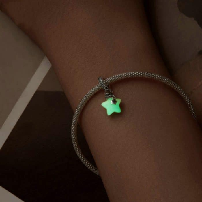 S925 Sterling Silber Leuchtender Stein Stern Wunschflasche DIY Anhänger Perlen – Bild 7