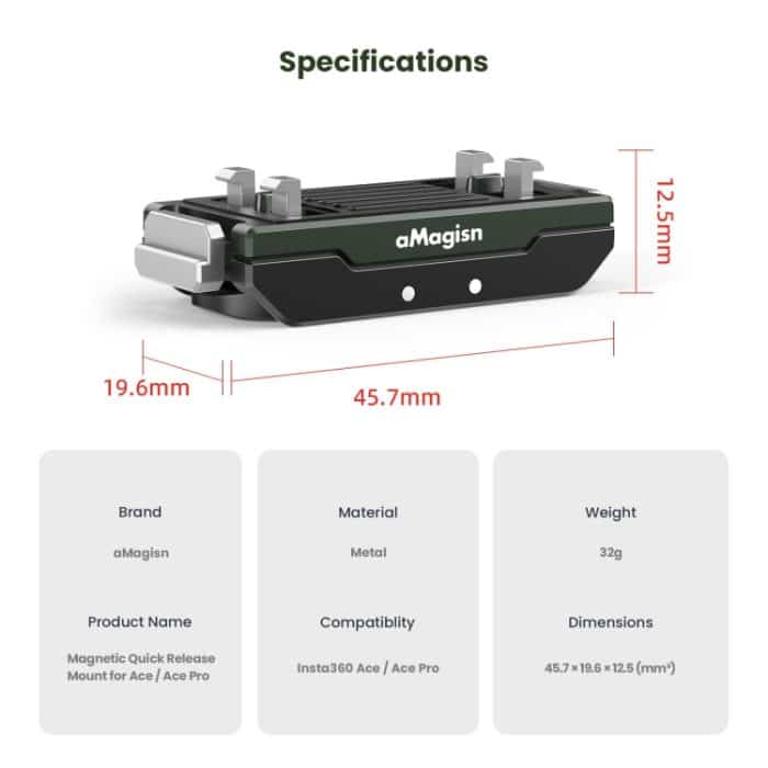 Für Insta360 Ace / Ace Pro aMagisn Metall-Magnet-Schnellverschluss-Sportkamera-Zubehör – Bild 12