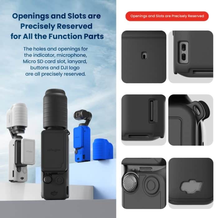 Für DJI Osmo Pocket 3 AMagisn Silikon Schutzhülle Bewegung Kamera Zubehör, 5 In 1 Black, 5 In 1 Blue, 5 In 1 Gray, 7 In 1 Black, 7 In 1 Blue, 7 In 1 Gray – Bild 14