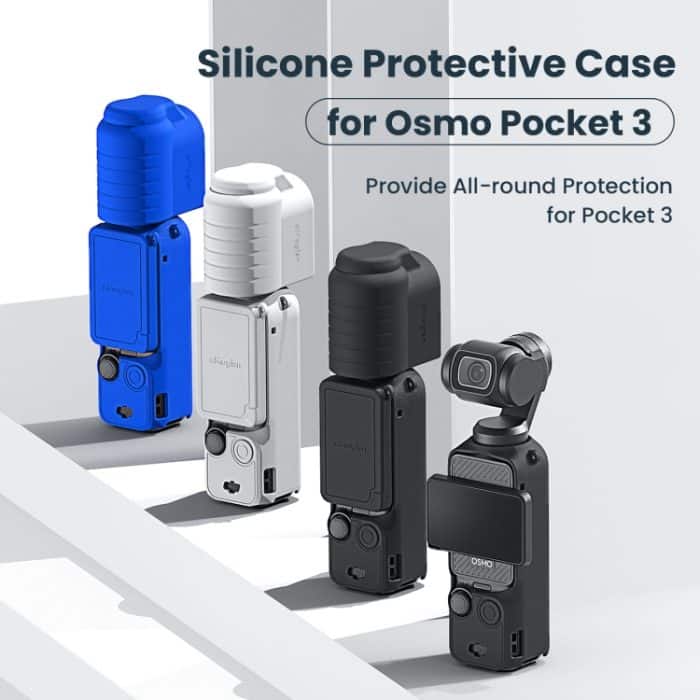 Für DJI Osmo Pocket 3 AMagisn Silikon Schutzhülle Bewegung Kamera Zubehör, 5 In 1 Black, 5 In 1 Blue, 5 In 1 Gray, 7 In 1 Black, 7 In 1 Blue, 7 In 1 Gray – Bild 7