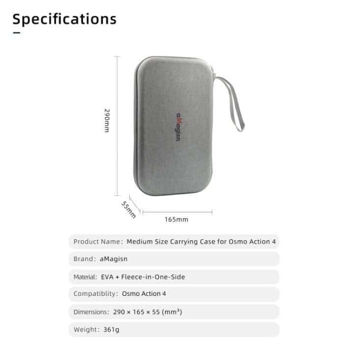 Für DJI Osmo Action 4 aMagisn Medium Storage Pack Schutz Bewegung Kamera Zubehör – Bild 10