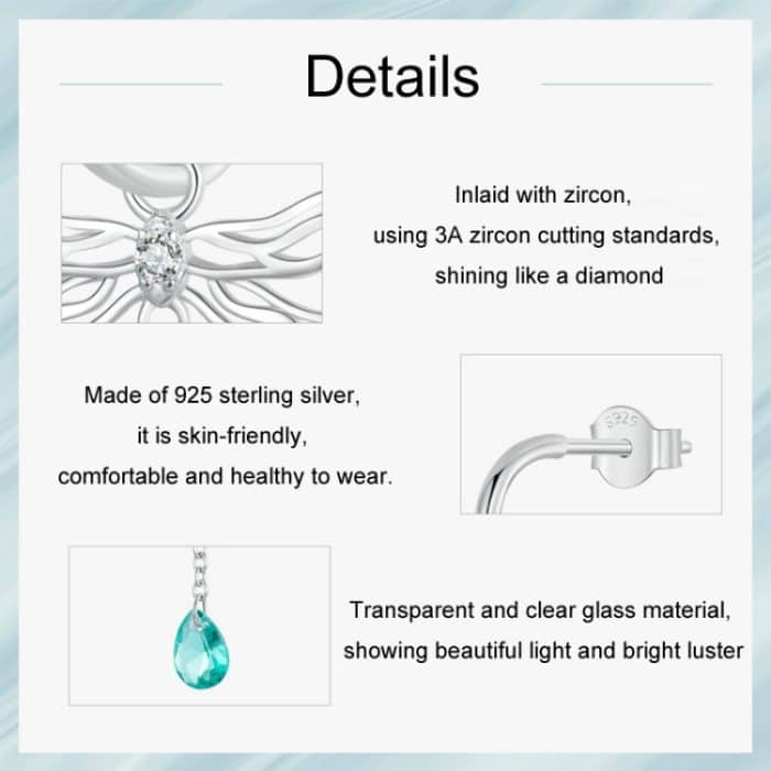 S925 Sterling Silber platinierte Zirkon-Libellen-Quasten-Ohrstecker – Bild 4