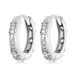 S925 Sterling Silber Retro Muster Damen Ohrringe