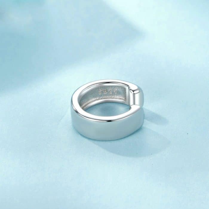 S925-Sterlingsilber mit platiniertem Metallring für einzelnes Ohr – Bild 3