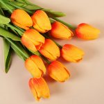 10-in-1-Tulpenstrauß mit Papiertüte, Heimdekoration, Simulationsblumen, Papiertüte, Blumen-Set-Arrangement – Bild 3