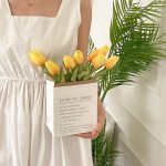 10-in-1-Tulpenstrauß mit Papiertüte, Heimdekoration, Simulationsblumen, Papiertüte, Blumen-Set-Arrangement – Bild 6