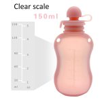 150 ml wiederverwendbare Babynahrungsbeutel aus Silikon, nachfüllbare Quetsch-Aufbewahrungsbehälter, 150ml  Blue, 150ml Pink, 150ml Beige – Bild 6