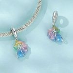 S925 Sterling Silber Neonfarbenes Muschelarmband mit Perlen – Bild 3