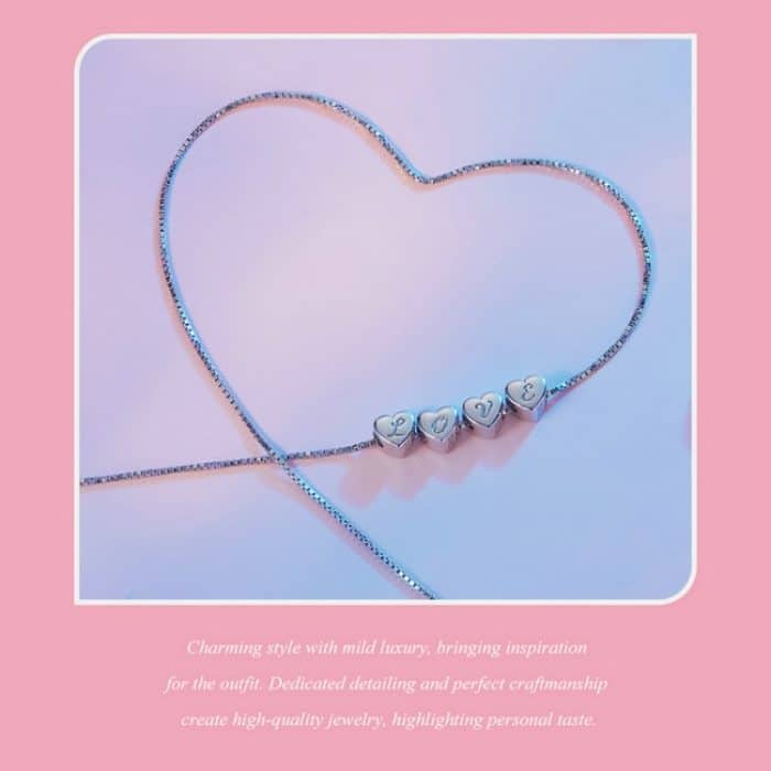 S925 Sterling Silber platinierte Love Letters DIY Perlen – Bild 5