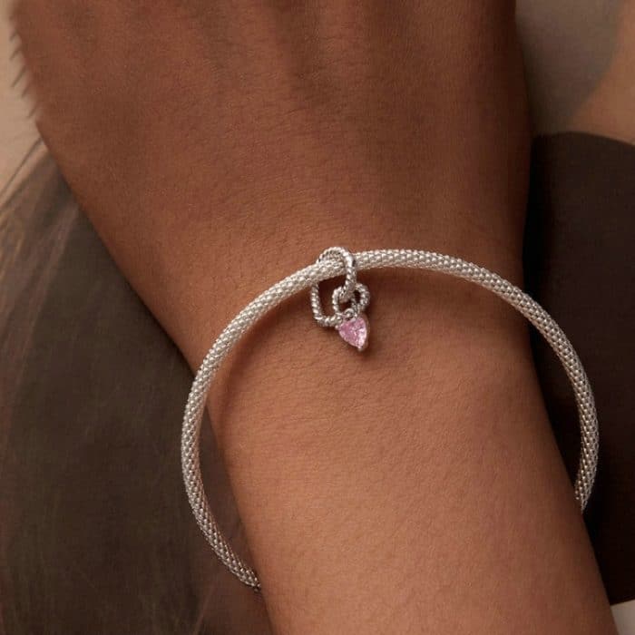 S925 Sterling Silber Twisted Rope Smart Heart DIY Anhänger Perlen – Bild 6