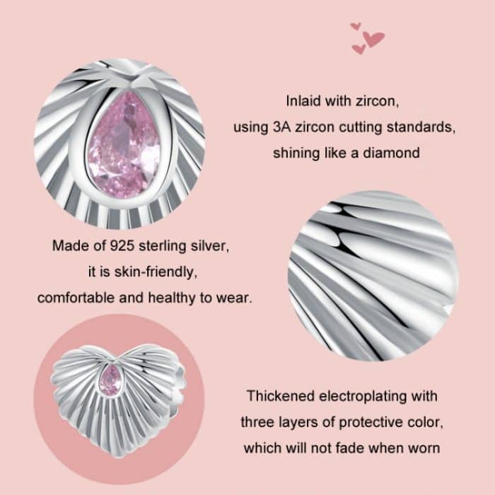 S925 Sterling Silber platinierte Liebes-DIY-Perlen – Bild 4