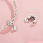 S925 Sterling Silber platiniert Smart Heart Love Schnalle DIY Perlen – Bild 3