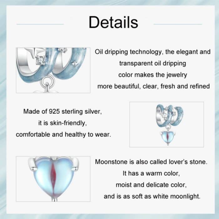 S925 Sterling Silber platinierte Sternenhimmel-Love-DIY-Perlen – Bild 3