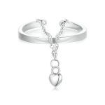 S925 Sterling Silber Liebeskette offener verstellbarer Ring