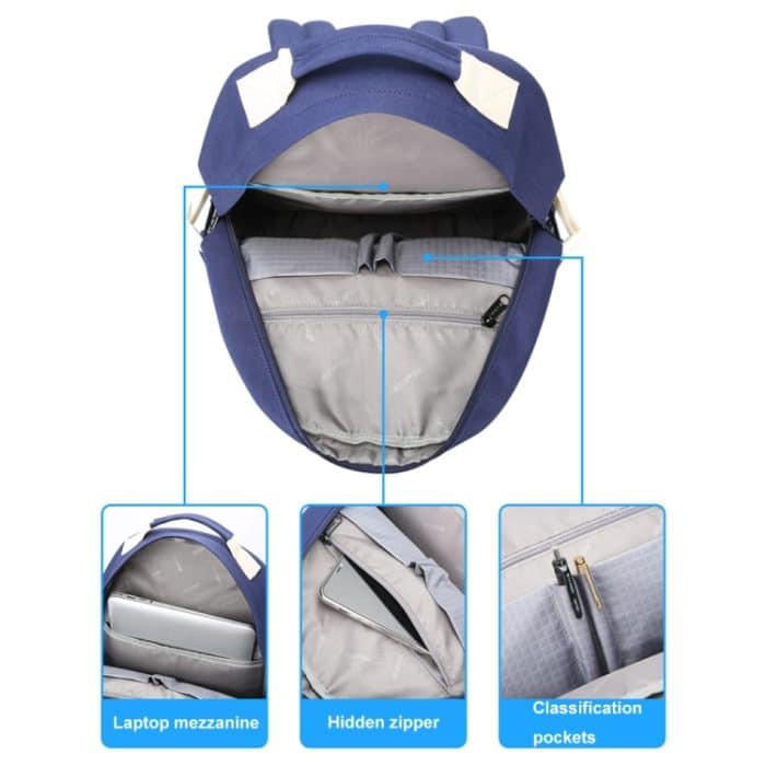 Bopai 68-01729 Canvas-Schultasche mit großem Fassungsvermögen, leicht und atmungsaktiv – Bild 5