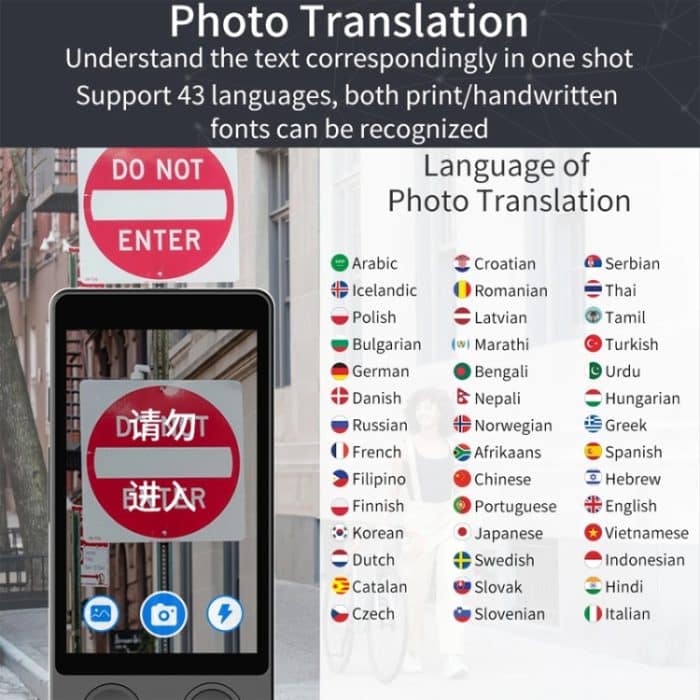 Hishell W12 144 Sprachen KI-Sprachübersetzer, intelligenter Kameraübersetzer, Offline-Dialog, gegenseitige Echtzeitübersetzung – Bild 11
