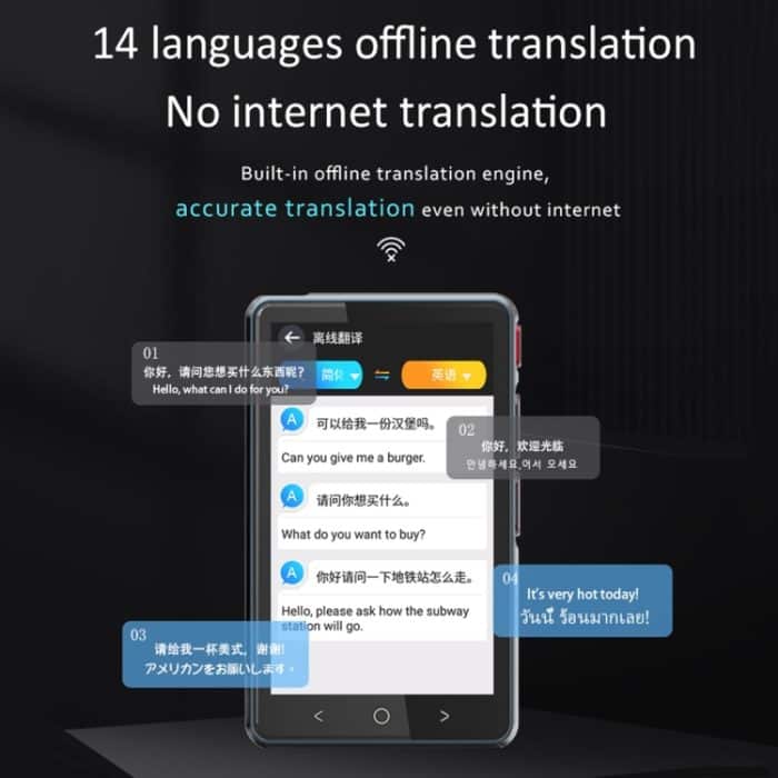 Hishell P40 Smart Translator 135 Sprachen Sprachintelligente Online-Übersetzungsmaschine Offline-Sprachübersetzung in mehreren Sprachen – Bild 5