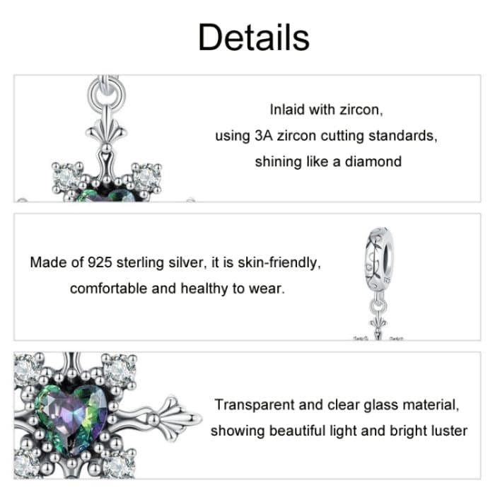 S925 Sterling Silber Vintage Kreuz Liebe DIY Anhänger Perlen – Bild 4