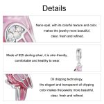 S925 Sterling Silber platinierter Papageien-Schmuckanhänger mit rosa Farbverlauf – Bild 4