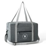 Faltbare Reisetasche, Umhängetasche, Flugzeug-Koffer für Camping, Wandern, Small Gray, Small Black, Large Gray, Large Black