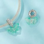 S925 Sterling Silber platinierter Zirkon-Schmetterlings-Glas-DIY-Anhänger – Bild 3