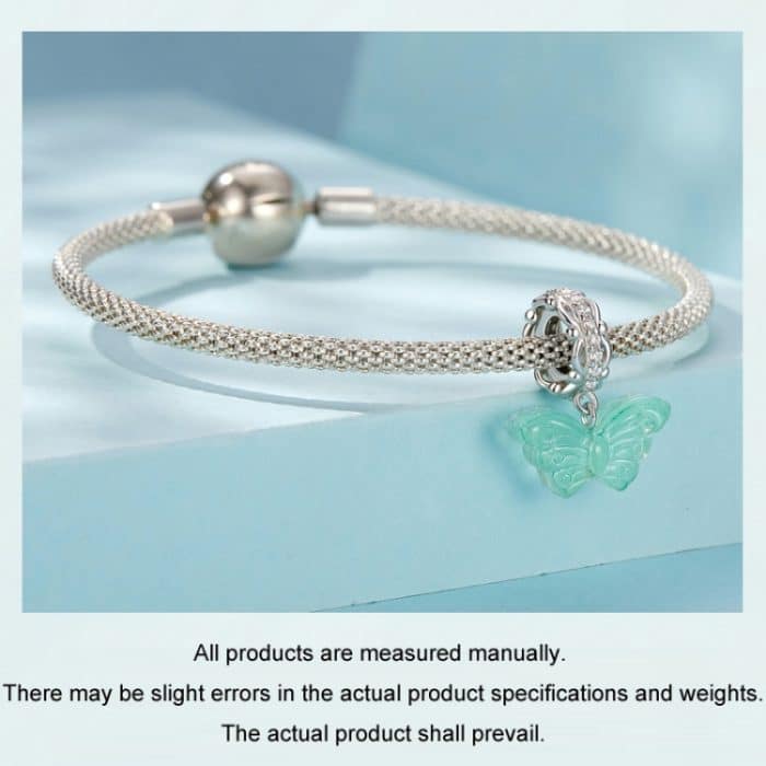 S925 Sterling Silber platinierter Zirkon-Schmetterlings-Glas-DIY-Anhänger – Bild 5