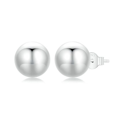 S925 Sterling Silber platinierte kugelförmige Damen-Ohrringe