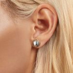 S925 Sterling Silber platinierte kugelförmige Damen-Ohrringe – Bild 7