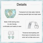S925 Sterling Silber Blau Grün Eis Zirkonium Herzförmige Damen Ohrringe – Bild 4