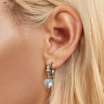 S925 Sterling Silber Blau Grün Eis Zirkonium Herzförmige Damen Ohrringe – Bild 5
