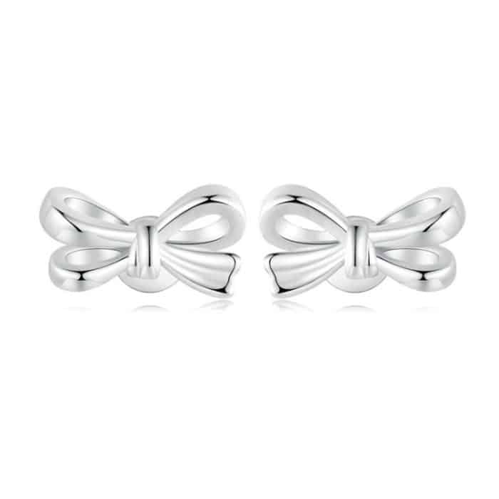 S925 Sterling Silber Schleife Damen Ohrringe – Bild 1