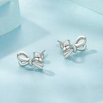 S925 Sterling Silber Schleife Damen Ohrringe – Bild 2