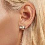 S925 Sterling Silber Schleife Damen Ohrringe – Bild 4