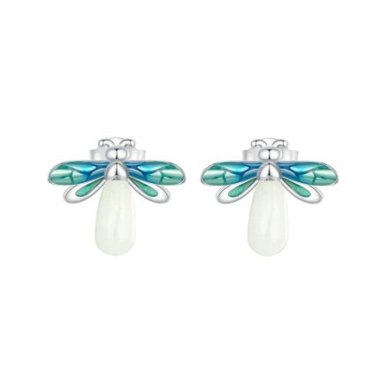 S925 Sterling Silber platinierte Firefly-Leuchtring-Ohrringe