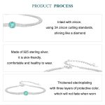 S925 Sterling Silber Eisblumen-Armband mit transparentem, blaugrünem Zirkon – Bild 4