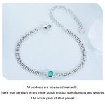 S925 Sterling Silber Eisblumen-Armband mit transparentem, blaugrünem Zirkon – Bild 5