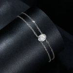 S925 Sterling Silber platiniertes Moissanit Doppelschicht-Armband – Bild 2