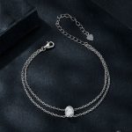 S925 Sterling Silber platiniertes Moissanit Doppelschicht-Armband – Bild 3