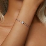 S925 Sterling Silber platiniertes Moissanit Doppelschicht-Armband – Bild 5