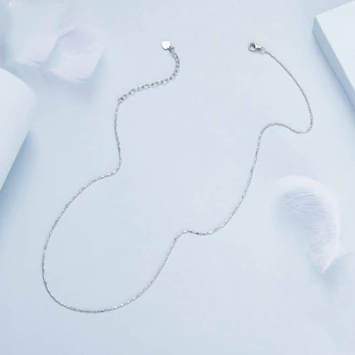 S925 Sterling Silber Fine Flash Basic Damen Halskette – Bild 2