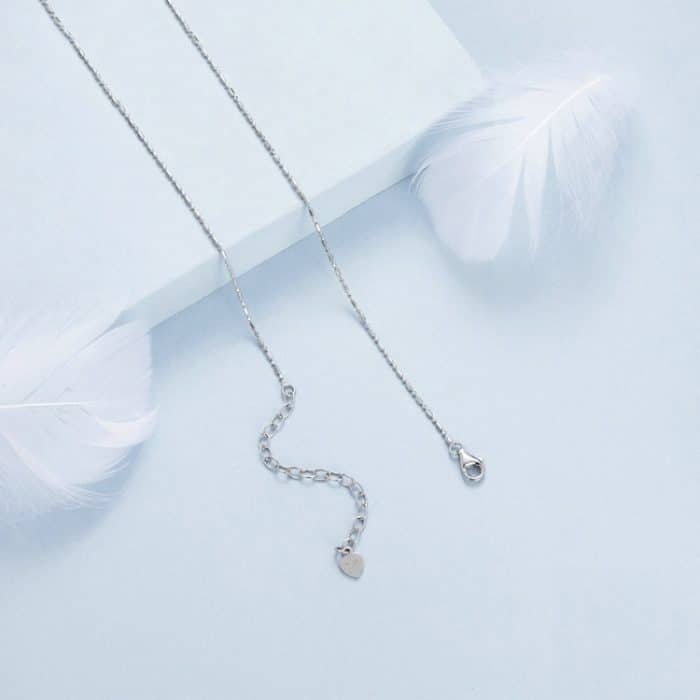 S925 Sterling Silber Fine Flash Basic Damen Halskette – Bild 3