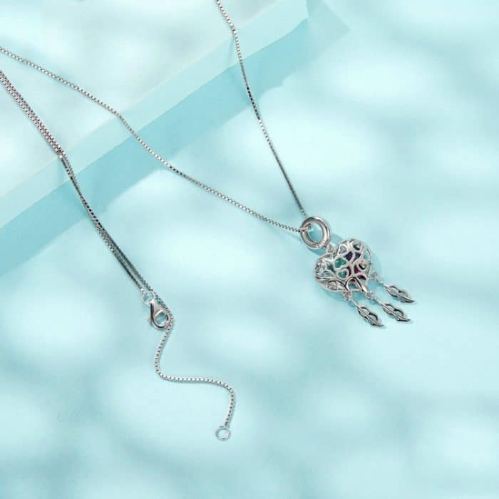 S925 Sterling Silber platinierte Love Tree Of Life Traumfänger-Halskette – Bild 3