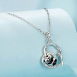 S925 Sterling Silber platinierte Love Panda Halskette – Bild 2