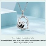 S925 Sterling Silber platinierte Love Panda Halskette – Bild 5