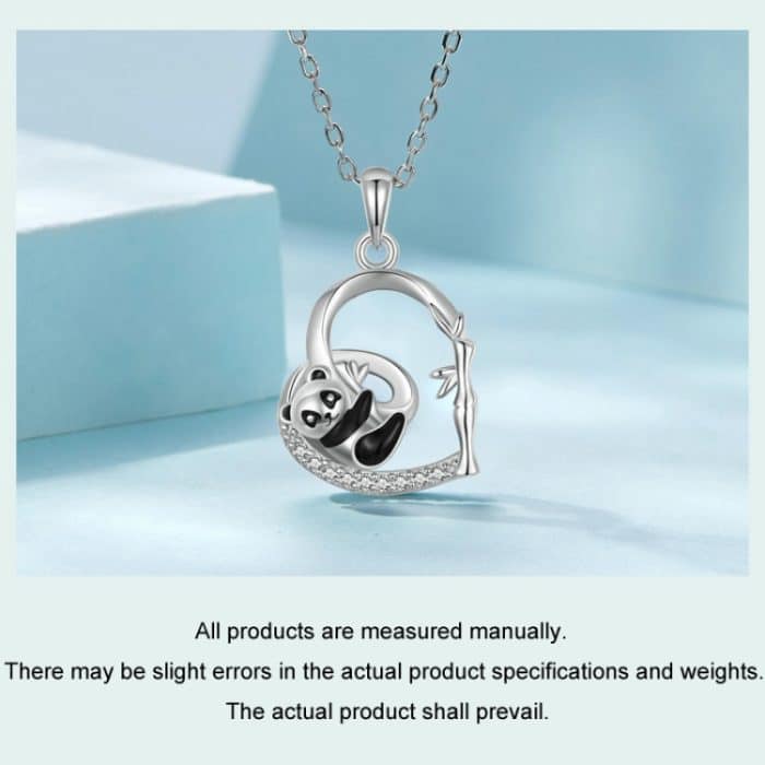 S925 Sterling Silber platinierte Love Panda Halskette – Bild 5