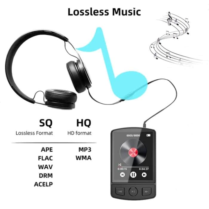 1,8-Zoll-Farbbildschirm zur Aufnahme von MP3/MP4-Sport-Bluetooth-Walkman mit Rückenclip, No Memory Card, 8GB, 16GB, 32GB, 64GB, 128GB – Bild 9