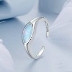 Offener Ring mit Teufelsauge aus S925-Sterlingsilber, platiniert – Bild 2